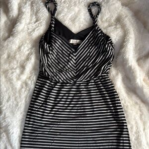 LOFT Monochrome Striped Dress
